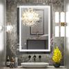 sunrik LED specchio bagno 70x90cm, specchio bagno illuminato con interruttore touch, verticale/orizzontale, lP44