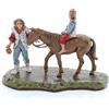 Moranduzzo Uomo con Bimbo a Cavallo per Presepe da 6 cm Scala 1:32 - MINI 6 - Statuina Indistruttibile, Stile '700, Rifinita a Mano, Scultore M. Landi, Made in Italy