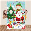 DPKOW Divertente Babbo Natale Verde Faccia da Elfo Foto Striscione per Natale Foto Props Accessori, Viso Gioco per Natalizio Sfondo Decorazione Albero di Natale Fiocco di Neve Canna Fumaria, 150*100cm