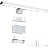 NBEASTKEY Lampada a specchio, lampada a specchio da bagno 8W 38 cm 230V bianco neutro 4000K, luce da bagno per armadietti a specchio, luce per trucco, 230 V IP44 impermeabile cromato (9116P-38)