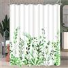 Lerores Tenda da doccia, 240x200 cm, motivo foglie di fiori, orlo appesantito, anti muffa, superficie impermeabile, extra larga, lavabile, per bagno, vasca da bagno con 15 anelli per tenda da doccia