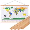 Benjia Cornice magnetica per poster, 120 x 80 cm, 120 x 90 cm, in legno chiaro, kit per appendere poster su tela, opere d'arte (120 cm, colore teak)
