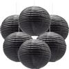 Ruidee 6 Pezzi Lanterne di Carta 30cm Lanterna di Carta Rotonde da Appendere in Carta Lanterne Lanterna di Carta per Decorare Luci e Decorazioni per Matrimoni Compleanni Diametro (ZDL/Black)
