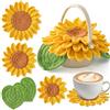 Weldomcor Kit per Uncinetto per Principianti 5 Pezzi Kit per Lavorazione Maglia Fiore Pianta All'uncinetto Kit, Video di Istruzioni Kit Uncinetto Completo per Lavori a Maglia per Fai da Te (Girasole)