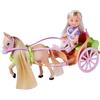 STEFFI LOVE Simba- Evi Love Horse Carriage, Bambola da Gioco Seduta nella Sua Carrozza con Cavallo, Accessori, Scomparto Segreto nella Carrozzina, 28 cm, a Partire dai 3 Anni, 4006592086794