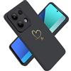 Paitech Cover per Xiaomi Redmi Note 13 4G(Non per 5G) con Protezione Fotocamera, Redmi Note 13 4G Custodia con Motivo a Amore Cuore Silicone Sottile e Morbida Antiurto Protettiva TPU Back Case, Nero