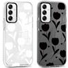 Xylota 2 Pezzi Cover per Samsung Galaxy A34 5G 6,5, Trasparente Custodia con Aesthetic Disegni Fiori Donne Ragazze Cover, Sottile Silicone Morbida TPU Bumper Antiurto Protettiva Case per Samsung A34