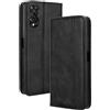 WBWONE Leather Folio Cover per TCL 505, Custodia in Pelle PU Magnetica Libro Flip Portafoglio con [Funzione Stand]. Nero