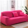 Hiseng Tinta Unita Copridivano 1 2 3 4 Posti, Copridivano Elasticizzato, Universale Copridivano con 2 Federe Spandex Antiscivolo Copri Divano (2 posti,Rosso Rosa)