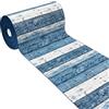 emmevi Tappeto Cucina Parquet Legno Listelli Shabby Chic Passatoia Antiscivolo Lavabile 52x190 Cm Blu