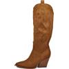 IF Fashion Stivali Cowboy Western Texani Scarpe da Donna Primaverili A Punta Camperos Camoscio Sintetico 662-2 Cuoio N.40