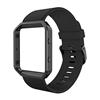 Simpeak Cinturini con telaio compatibili con Fitbit Blaze, cinturino di ricambio in silicone con telaio in acciaio inossidabile, custodia di ricambio per Fitbit Blaze, L, nero