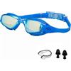 YKKJ Occhialini Nuoto，Occhialini Nuoto Polarizzati Unisex，per Bambina & Ragazzino da Nuoto in Piscina e in Mare（Blu）.