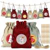 Sprinlot Calendario Dell'avvento da Riempire, 24 Sacchetti Juta Calendario Avvento, Natale Calendario dell'Avvento Borsa, Sacchetto Regalo di Natale, Calendario Avvento Fai da Te