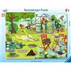 RAVENSBURGER PUZZLE-Gattino Giardino - 8 - 17 Pezzi Puzzle con Cornice per Bambini dai 3 Anni in su, 05244