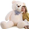 MorisMos 140 cm Orso Peluche Gigante, XXL Avorio Orsacchiotto Peluche Grande, Kawaii Morbido Orsetto di Peluche Teddy Bear Regalo per Bambino Fidanzata Lei Lui Compleanno Decorazioni