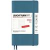 LEUCHTTURM1917 367801 - Agenda settimanale e taccuino tascabile (A6) 2024, copertina morbida, colore blu pietra, 12 mesi