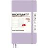 LEUCHTTURM1917 367792 agenda settimanale e quaderno con copertina morbida Pocket (A6) 2024, 12 mesi, viola, inglese