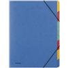 DONAU 8647119-10 - Cartella portadocumenti Premium con elastico, con 7 divisori/scomparti, formato A4, colore: blu/in cartone pressspan 500 gsm/chiusura angolare con gomma/confezione da 1 pezzo