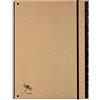 Pagna - Classificatore Pur, 12 scomparti, con elastico angolare, cartone riciclato rivestito in carta kraft, colore: Nero
