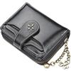 GGOOB Piccolo portafoglio da donna con cerniera bifold vintage portafoglio gotico mini portafogli in pelle con tasca portamonete con cerniera, nero, Small
