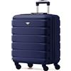 Flight Knight Valigie Rigide in ABS Leggere a 4 Ruote - Bagaglio a Mano Da Cabina Approvato per Compagnie Aeree Come British Airways E Dimensioni Massime per Easyjet Borsa Da Cabina Grande 56x45x25cm