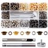 ANBOWEI Occhielli Metallici Strumento Kit 6mm, 400 Set Occhiello per Occhiellatrice per Teloni, Grommet con 3 Attrezzi per Tende da Sole, Tessuti, Borse in Pelle - 4 Colori