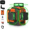 TakamineTech livella laser autolivellante 360x3, 3d livello laser verde 12 linee,adatto per costruzioni e per appendere quadri,Batteria al litio da 5200mAh,telecomando e supporto rotante magnetica