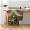 Catherine Lansfield Coperta in ciniglia a righe, 130 x 170 cm, verde oliva