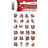 HERMA 15071 Adesivi Natalizi, Numeri di Pan di Zenzero da 1 a 24 (72 Adesivi, Carta), autoadesivi, Etichette adesive permanenti per Natale, Regali, Artigianato, Calendario dell'Avvento