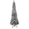 Megashopitalia Albero di Natale Slim Pino Innevato 180CM Superfolto Realistico Apertura Ombrello 66cm diametro (Innevato)