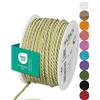 Halbach Seidenbänder Cordoncino premium (verde pallido), larghezza 4 mm, lunghezza 25 m, prodotto in Germania e certificato Öko-Tex, cordoncino in raso lucido in acetato