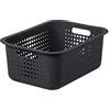 SmartStore Cesto portaoggetti da 10 l in plastica riciclata con manici, tortora e impilabile uno sopra l'altro, cestino centrale, 37 x 28 x 15 cm