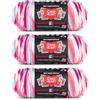 Red Heart All in One Granny Square Soft White - Gomitolo di filato rosa Punch - 3 confezioni da 250 g - 100% acrilico - pettinato #4 (medio) - 381 m - per lavoro a maglia, uncinetto e amigurumi