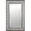 DRW Specchio da parete o pavimento da parete rettangolare cornice intrecciata argento 92 x 7 x 152 cm