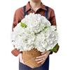 JINWOE Fiori artificiali di ortensia bianca, 3 pezzi, grandi 53,3 cm, realistici fiori di seta in lattice di seta, fiori finti realistici, per bouquet di nozze primaverili, centrotavola, interni e
