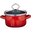 Krüger Haushaltswaren Karl Krüger - Pentola in Acciaio Inox, Serie Rom, Diverse Misure 16 cm Rosso