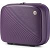British traveller Valigia leggera in polipropilene rigido trolley, alla moda, da viaggio, bagaglio a mano, dimensioni cabina, serratura TSA Check in case con 4 ruote girevoli, Viola, XS(mini 14inch),