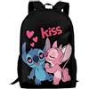 Temolie Zaino per bambini Borsa a tracolla per studenti Borsa a tracolla Stitch 3D Stampato Cartoon Grande Capacità Teen Viaggio per Ragazzi Ragazze, Colore 3, Taglia unica