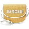 Love Moschino Borsa A Tracolla Da Donna Marchio, Modello Raffia JC4320PP0GKN1, Realizzato In Cotone. Bianco