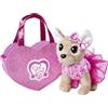 Simba 105890055 CCL-OVE Chi Chi Love Air, Cane Chihuahua Peluche con grazioso vestito dolce e fiocco, in sacchetto con cuore glitterato, 20 cm, dai 3 anni, Moyen