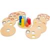 small foot 3386 Puzzle Logistecca small foot in legno, 8 dischi e bastoni colorati su una base di legno, a partire da 1,5 anni di età