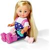 Simba 105733598 - Bambola Evi Love Baby Pigs, con salopette e quattro maialini, con mele, borraccia e recinzione, bambola da gioco da 12 cm, a partire dai 3 anni in su