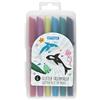 Stylex 64016 - Pennarelli in fibra glitterata, per bambini, 6 colori in scatola richiudibile, per dipingere, fai da te e disegnare