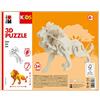 Marabu- Animale Kids-Puzzle in Legno 3D, Motivo: Leone, 34 Pezzi, Circa 19,5 x 13 cm, Colore, 0317000000022