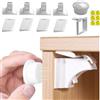 Lonnalee Serrature magnetiche per credenze per bambini, design invisibile e sbloccato, senza fori, facili da installare in 30 secondi con adesivo da 3 m (4 serrature, 1 chiave)