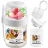 Laughhe Contenitore per Cereali con Coperchio e Cucchiaio, 560+310ml Tazza di Muesli To Go Senza BPA, Porta Yogurt Frutta Insalata Riutilizzabile per Scuola Ufficio Viaggio