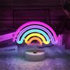 HOTUT Insegna al Neon LED, Luce al Neon Arcobaleno, Luce al Neon a LED Arcobaleno per Interni, Luce a LED Alimentata a Batteria/USB, Segno Decorativo con Supporto, Luce Notturna per Camera da Letto