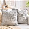 LRartdeco Federe de Cuscini 40x40 in Velluto a Coste Cuscini Decorativi Moderno morbido Quadrati Elegante Decorativa Cuscino per Cerniera Invisibile per Camera da Letto Set 2 Pezzi