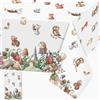 Domgoge Tovaglia rettangolare in plastica con animali del bosco, tovaglia rettangolare usa e getta facile da pulire, impermeabile, per compleanni dei bambini, 1 pezzo